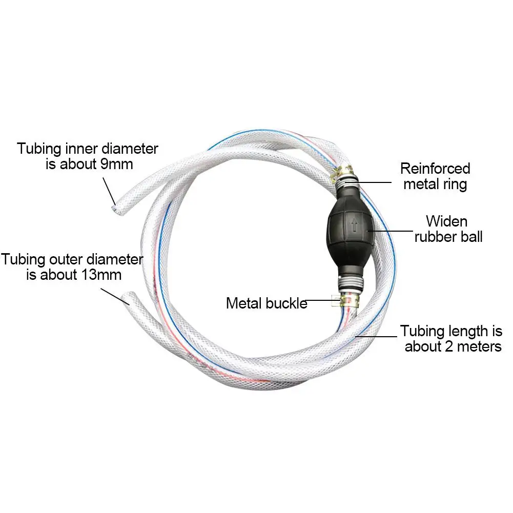 Профессиональный резиновый ручной бензиновый шланг, сифонный насос, всасывающая труба 12 В, моторный масляный экстрактор для дизеля, односторонний клапан