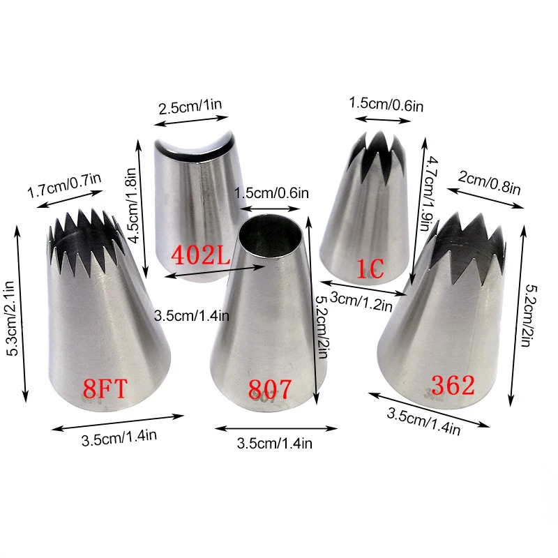 Description Picture 6 of item4/5/6/7Pcs Cream Nozzles Pastry Socket Large Cupcake Paper Cups Cream Nozzles Cake Decorating Tools for Pastry Piping Bag Baking