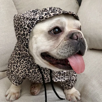 

Pet Dogs Warm Hooded Sweatshirt Leopard Print For Pets Puppy Thermal Coat for Pets Animals Jackets Dog Accessories