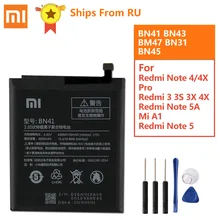 Batterie d'origine BN41 BN43 BM47 Pour Xiaomi Redmi Note 4 Hongmi Note4 Pro Note4X MTK Helio X20 Redmi 3 3S Mi5X Km note2 BN31 BN45(China)
