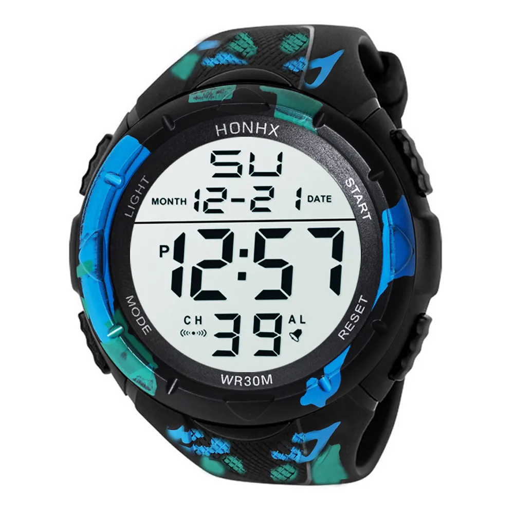 Горячая HONHX мужские часы Роскошные мужские электронные часы аналогово-цифровые военные армейские спортивные светодиодный водонепроницаемые наручные часы