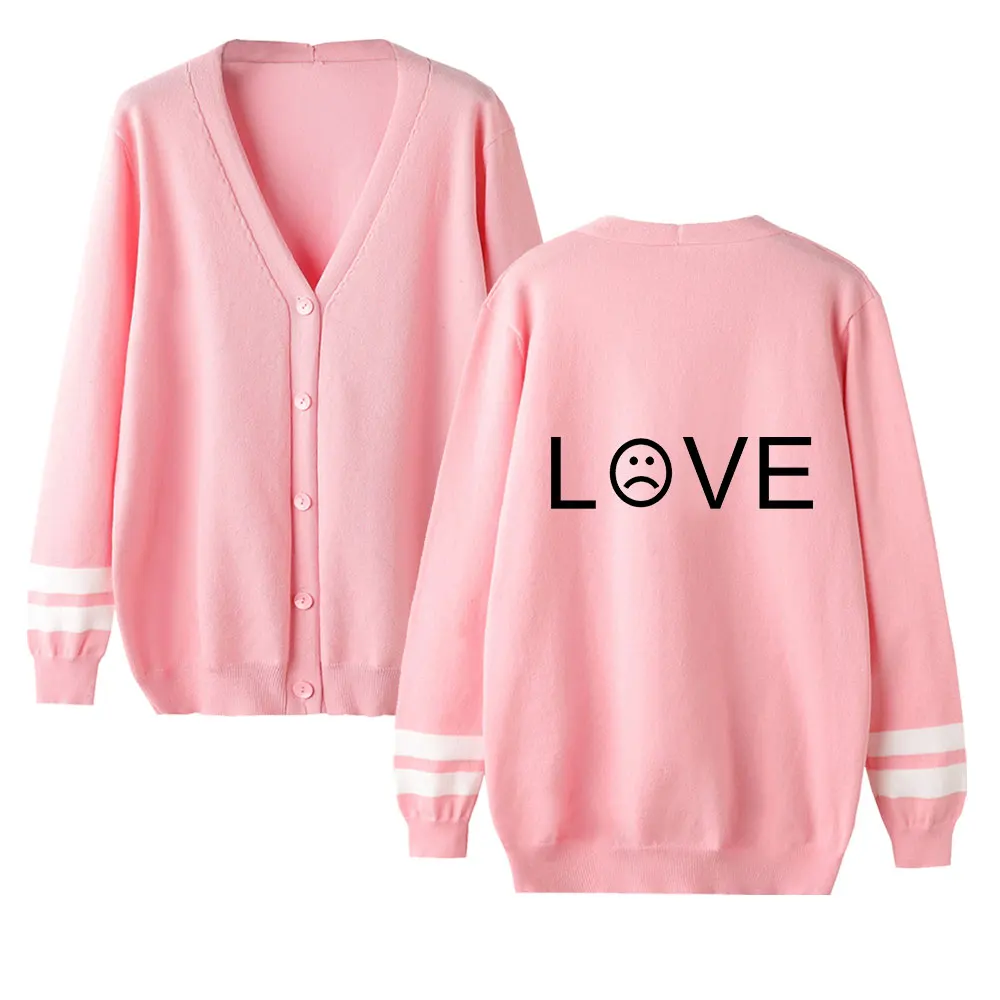pink3 Lil открытый однобортный Кардиган для мужчин и женщин свитер свитшот с v-образным вырезом Теплый Свитшот уличная одежда в стиле хип-хоп унисекс Pull Homme - Цвет: pink3
