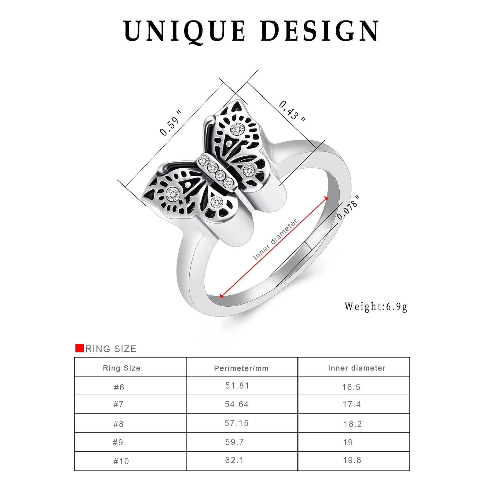 Butterfly Cremation Jewelry Ring Holds Loved Ones Ashes Urn Finger Ring for Ashes for Women Memorial Keepsake Jewelry 6