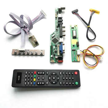 

For LP141WX3-TLA5/TLB1 T.V56 drive card board keyboard+Remote+Inverter HDMI VGA USB AV RF LCD panel monitor LVDS 1CCFL 30Pin Kit