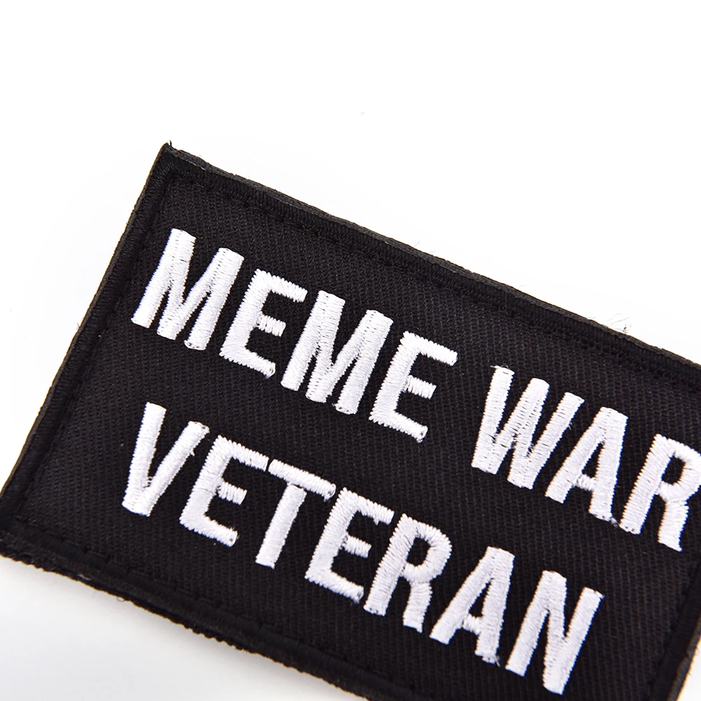 1pc New Tactical Embroidered Meme War Patch Veteran Emblem Badges Applique Patches For Clothes Jackets Jeans Accessories