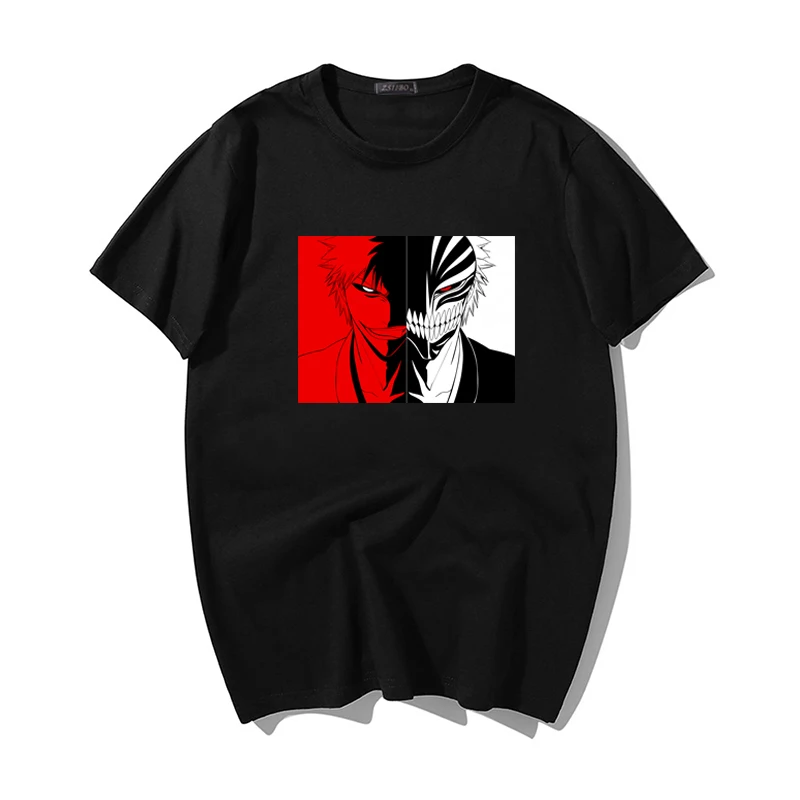 

Male Cartoon Anime BLEACH Japanese Cool T-shirt Fashion Summer Tee Hip hop Plus Size T Shirt Men Harajuku Men's clothing Tops