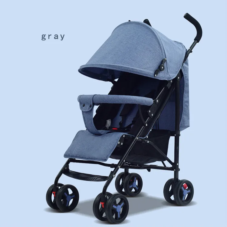 Расширяющийся Сверхлегкий складной зонт для новорожденных, подходит для детских колясок 4 сезонов с высоким спросом - Color: Gray