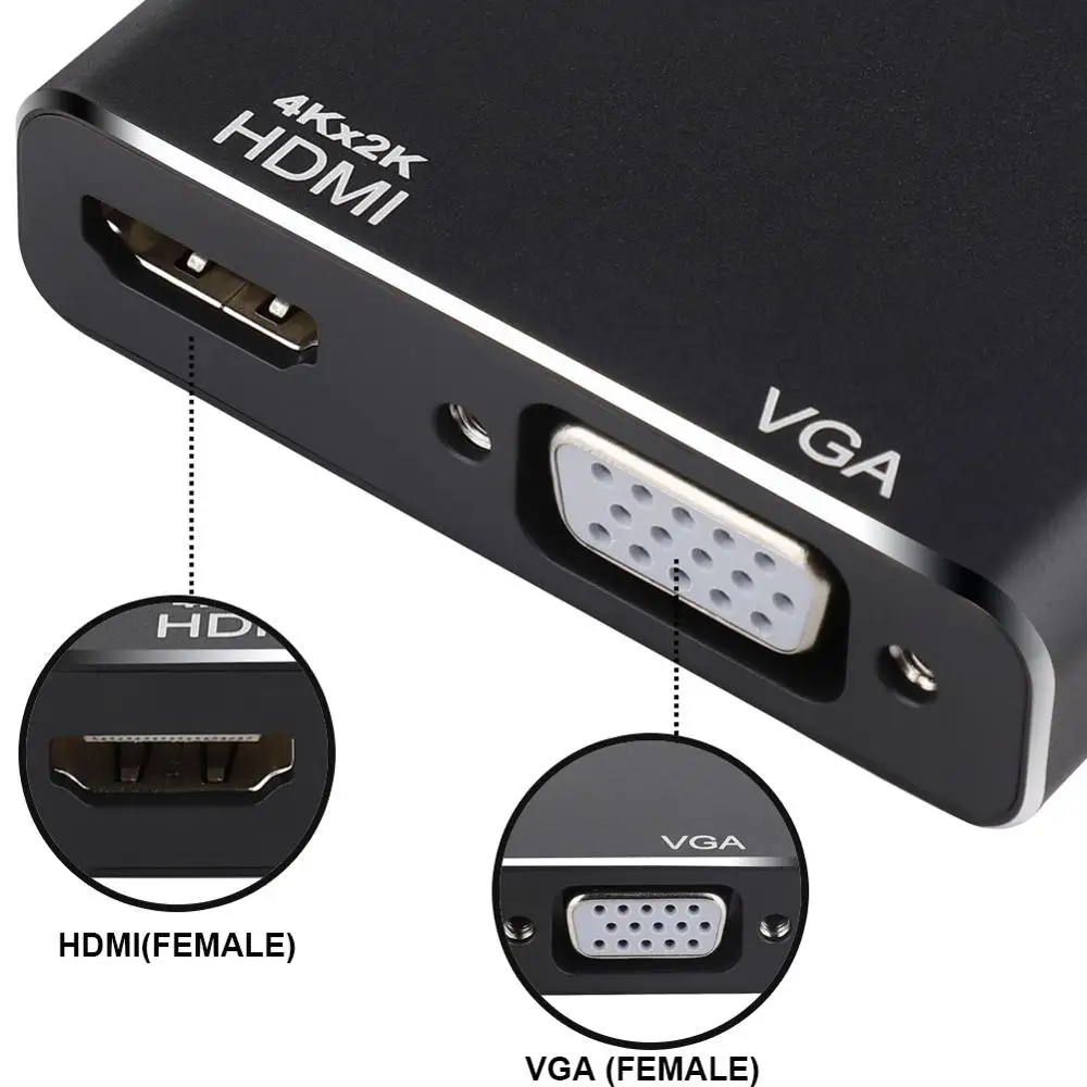 Переходник Mini DisplayPort на HDMI VGA DIV 4k Thunderbolt 2 конвертер DP кабель для MacBook 13 Surface Pro 4