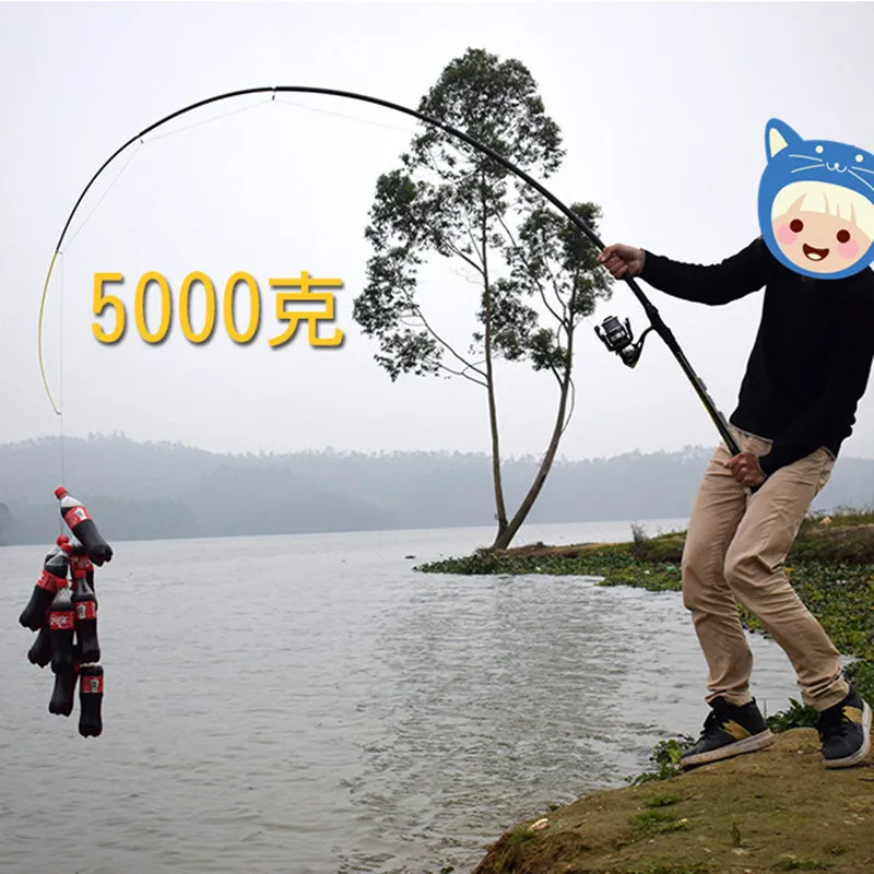 VBONI Telescopic Super hard Fishing Rod Carp feeder Hard FRP Carbon Fiber Portable Spinning Cast rod Sea fishing pole 2.1M 2.4M