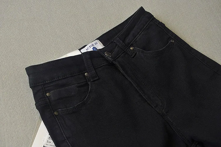 Осень стиль западный стиль Slim Fit для похудения acforag с высокой талией эластичные джинсы зауженные брюки женские