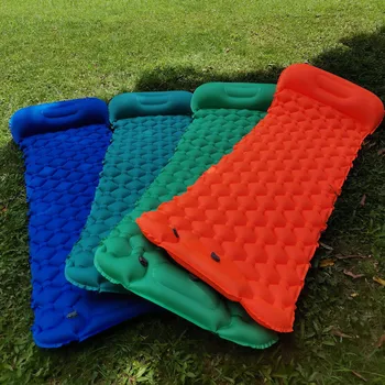 

Outdoor Camping Air Mattress with Pillow Lycra TPU 195*60*6 cm Self Contained Air Pump Inflatable Mat Sleeping Pad