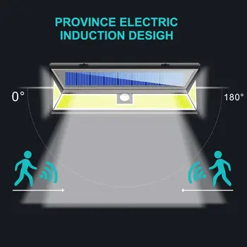 

4pcs 180 LED Solar Power Motion Sensor Light COB 3 Modes Outdoor Garden Yard Waterproof Energy Saving Pathway Solar Wall Lamp