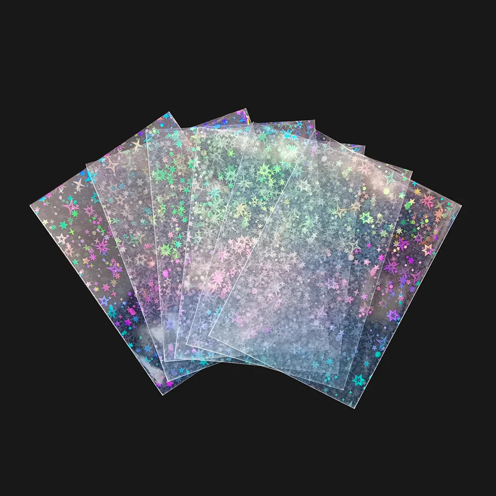 

100PCS/BAG 61x88mm Little Star on both sides Laser Clear Sleeves Korea Idol Photo Holographic Protector Trading Cards Guard
