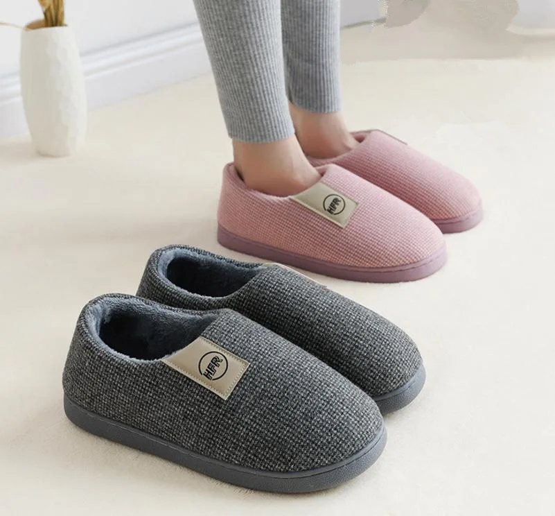 Winter Warm Shoes Woman Men Indoor Slippers Soft Plush Lovers Home Floor Slipper Anti-slip Ladies Bedroom Slides SH08212