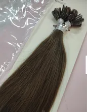 Con U Tip de uñas máquina Remy queratina extensiones de cabello humano recto natural Pre-De la fusión del pelo cápsulas 12-28 pulgadas 50g