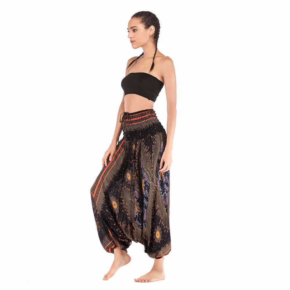 Big Peacock Eye Black gold Jumpsuit harem pant BPEJ002 (4)