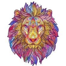 

New Rainbow Blue Eye Lion King Wooden Puzzle Unique Original Craft Excellent Couple Birthday Gift A3 A4 A5 3D Jigsaw DIY Toy