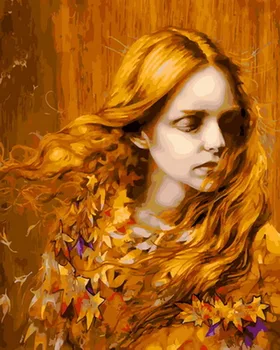 

Frameless diy paintings by numbers paint by number for home decor PBN for living room 4050cm golden hair