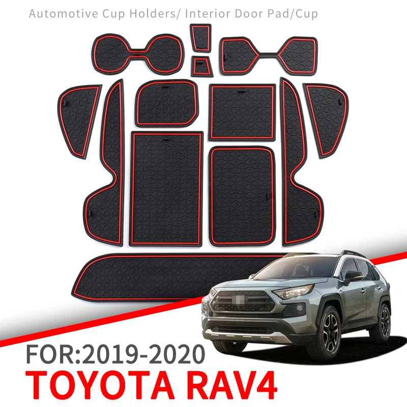 Alfombrillas antideslizantes para ranura de puerta de teléfono, almohadillas de goma para Toyota RAV4 2019 2020 XA50 RAV 4 50, accesorios Adhesivos para coche