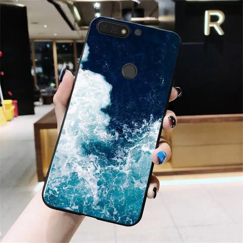 Высококачественный чехол для телефона Babaite с голубыми морскими волнами Huawei Honor 8X 9