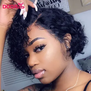 

Pixie Cut Bob Lace Front Wigs 250% Density Lace Front Human Hair Wigs Curly Human Hair Wig Remy Lace Closure Wig Pre plucked