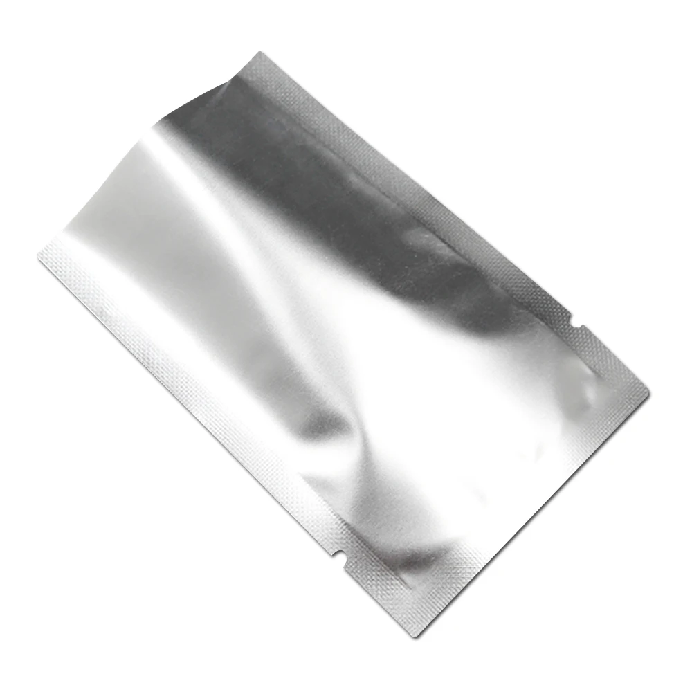 18x26 см 0,08 мм/боковая открытая верхняя пластиковая термопечать Серебряная вакуумная сумка матовая алюминиевая фольга мешок для еды закуска к чаю посылка для хранения