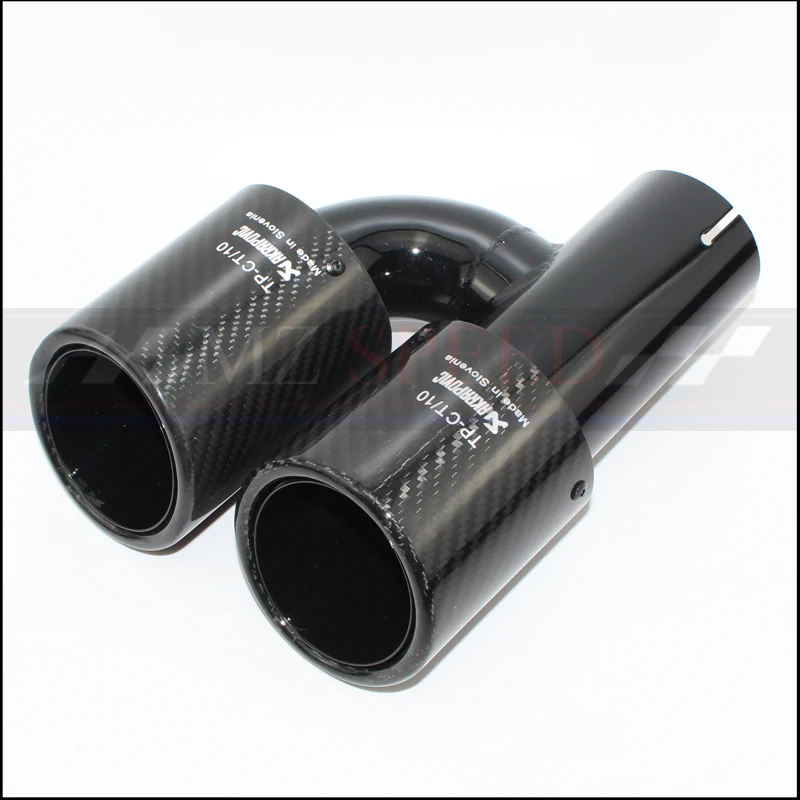 Автомобильная модификация AKRAPOVIC универсальная двойная глянцевая черная Автомобильная выхлопная труба для Audi