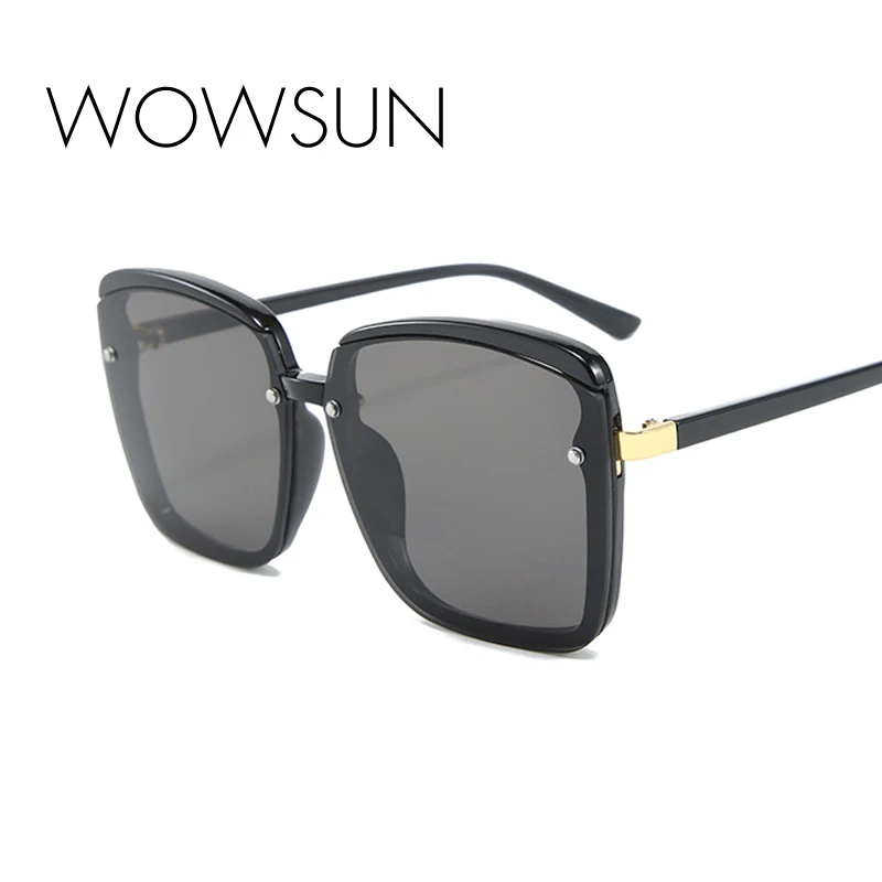 WOWSUN Новая мода дикая коробка женские солнцезащитные очки Брендовые Роскошные Красочные Небольшой аромат Домашняя мода тренд солнцезащитные очки A250
