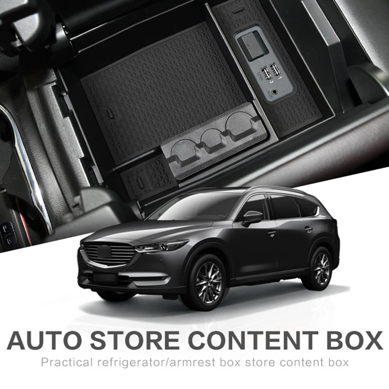 Автомобильный центральный подлокотник для MAZDA CX-8 17-19 CX-9-, аксессуары для интерьера, органайзер для центральной консоли