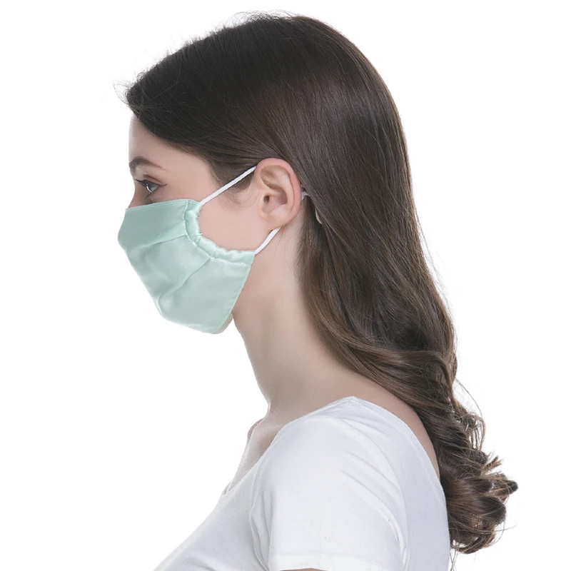 Women Mulberry Silk Masks Flower Print Thin Sunscreen Silk Masks Breathable Fashion Mouth Mask Men Dust Proof Washable