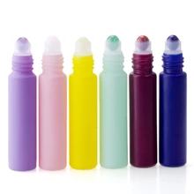 750 шт./лот 10 мл натуральный нефрит КАМЕННЫЙ ролик бутылка эфирного масла матовое стекло роликовые бутылки