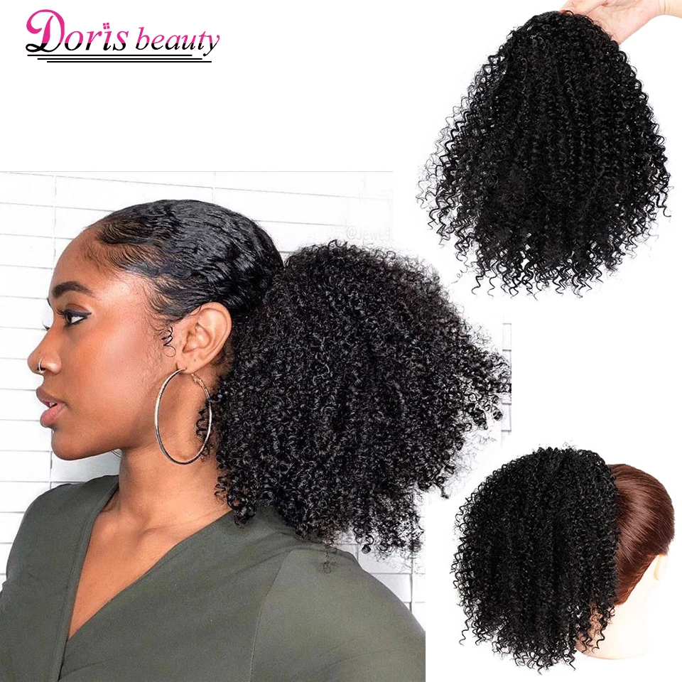 Ombre Drawstring Ponytail Puff Afro Kinky Curly African American