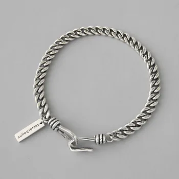 

925 Sterling Silver Bracelets For Women Men Lovers Vintga Pulseras Mujer Fine Jewelry Gift Moda 2020 Pulseira Argent 925