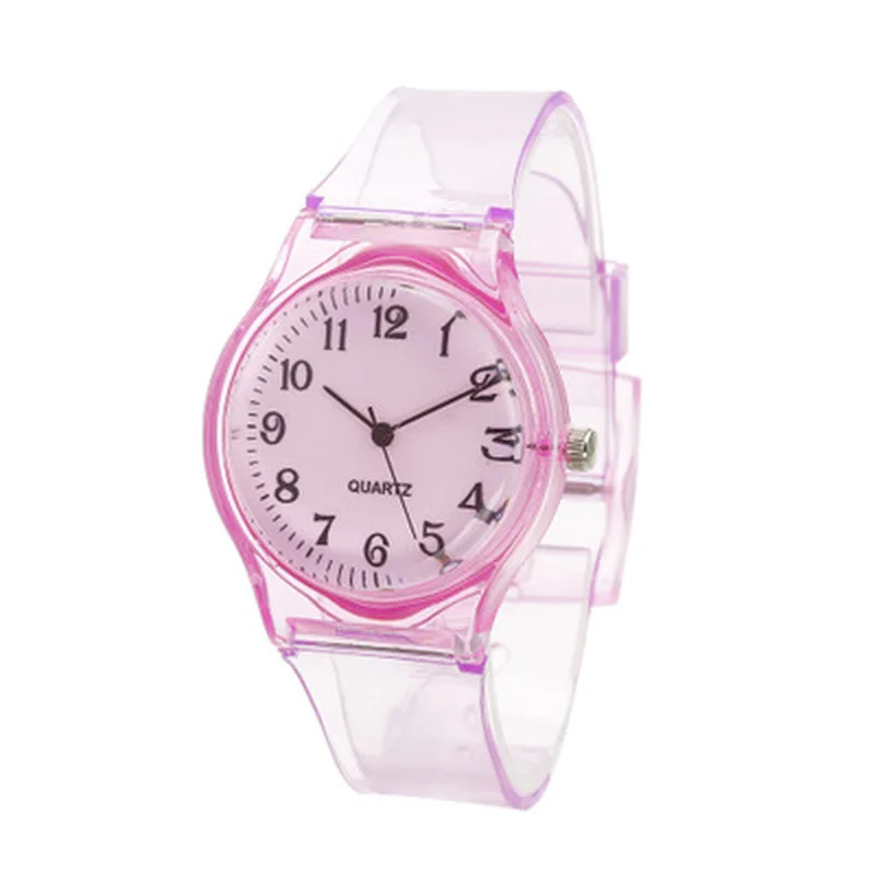 Relojes de moda para niños, reloj de Dial transparente encantador, reloj de silicona transparente para estudiantes, 1 ud., gran oferta