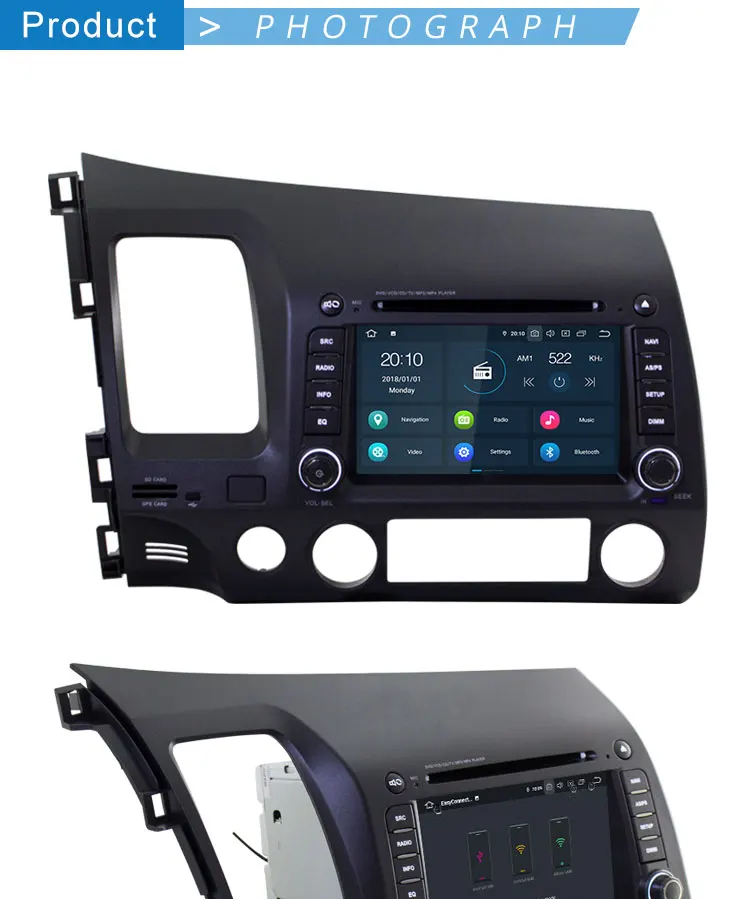 TOPBSNA Android 9,0 автомобильный dvd-плеер для HONDA CIVIC 2006-2011 wifi Мультимедиа gps навигация 2 Din автомагнитола Видео Стерео RDS ips