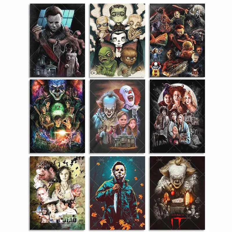 5D DIY Diamond Painting Horror Clown Embroidery Full Square Cross