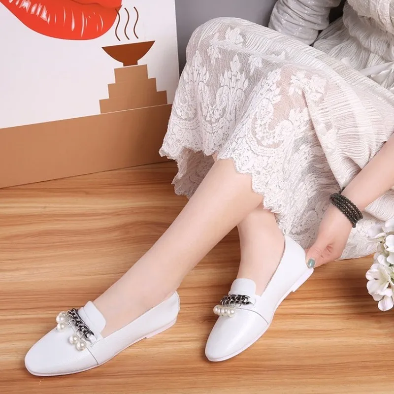 Женские туфли на плоской подошве из ПУ кожи|Обувь без каблука| |