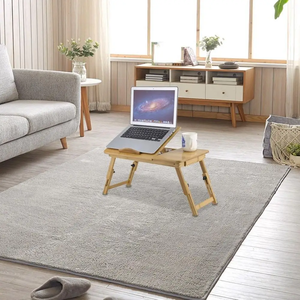 

Foldable Portable Bamboo Computer Stand Laptop Desk With/Without Fan Tea Serving Bed Dining Table Laptop Notebook Table