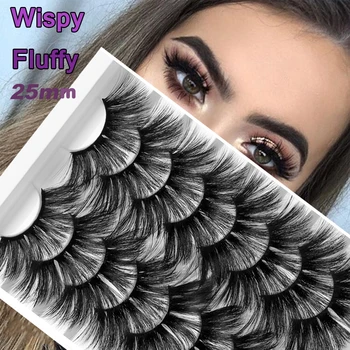 

AY 10/ 7/8 Pairs 25 mm Mink Eyelashes Wholesale lashes Mink lashes Woman Makeup Tools Eyelash Vendor 25mm mink lashes Wholesale