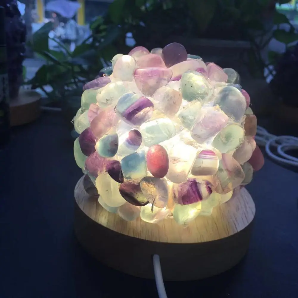 

Beautiful Natural amethyst rose fluorite quartz Crystal DIY Magic lamp meditation Spiritual Reiki Healing for Home Decoration