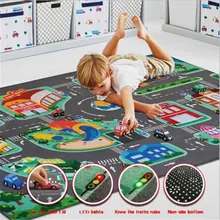 

Child Play Mat Carpet Baby Crawling Blanket Floor Carpet Rug Mat Children Road Traffic Game Mat Town City Blanket Green Road