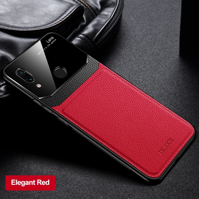 I coque чехол для Xiaomi Redmi Note 7 Pro Note7 на кожаном зеркальном стекле Силиконовый