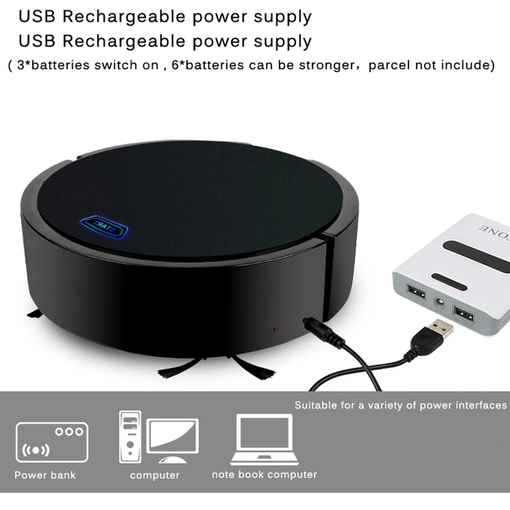 

Gift Rechargeable Auto Electric Anti-fall Dust Powerful USB Home Sweeping Robot Vacuum Cleaner Floor Dirt Toy Hair Office