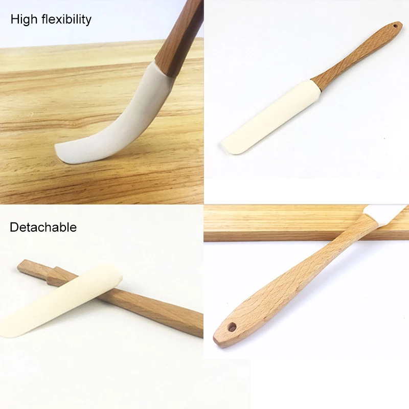1 шт. шпатель прочная Антипригарная посуда для торта Съемный DIY смешивание жидкое масло для приготовления варенья многоцелевой крем с деревянной ручкой