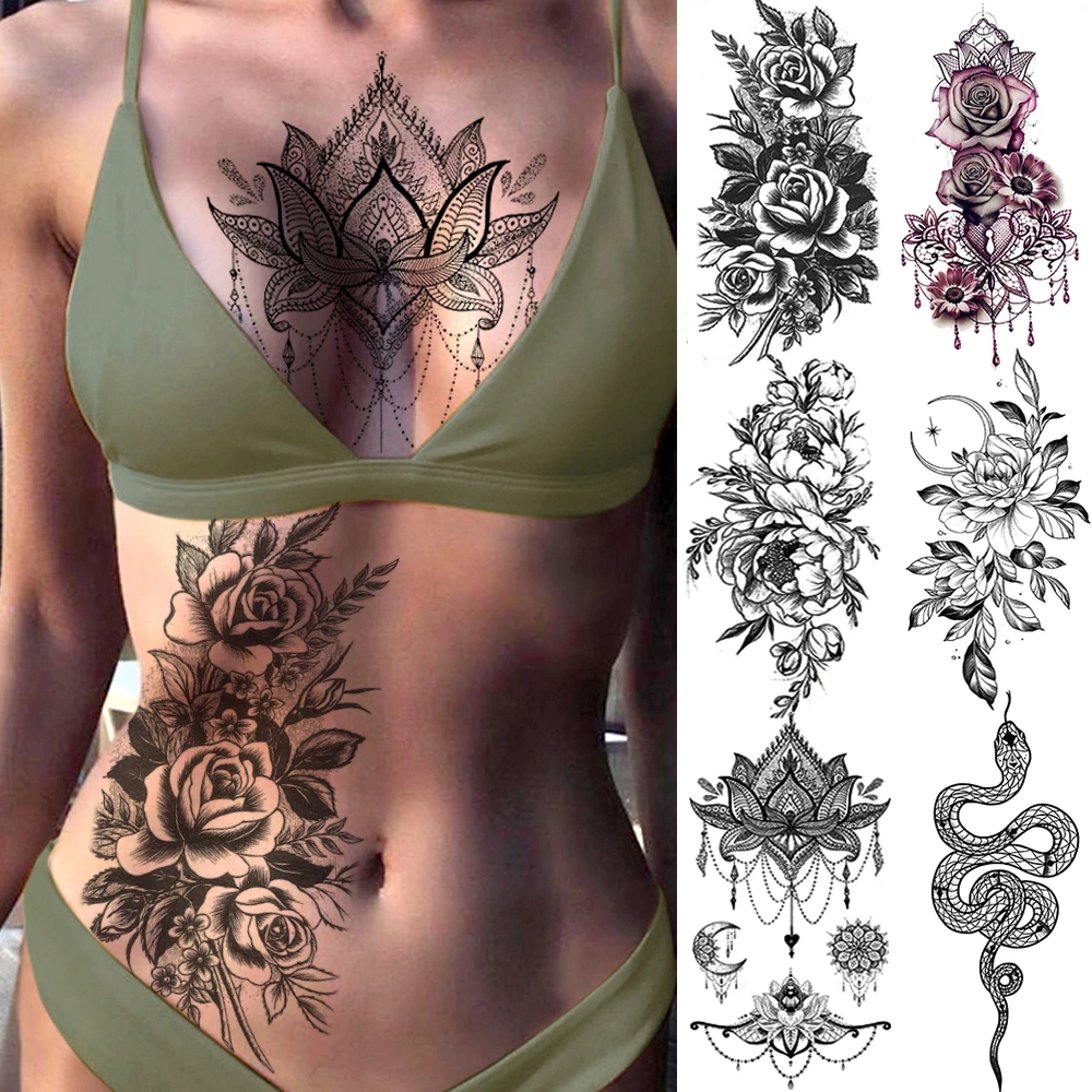 Tatouage Femme Au Dessus De La Poitrine