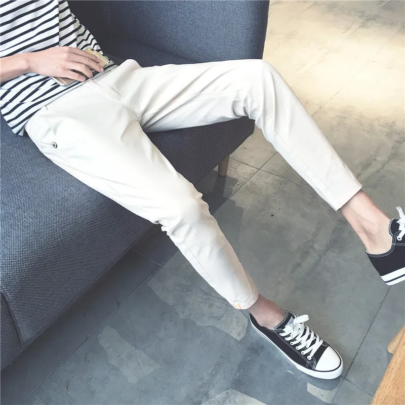 

Large Size K18/P30 Spring Clothing Stocked Solid Color Elasticity Casual Pants Skinny Pants Plus-sized Menswear Harem