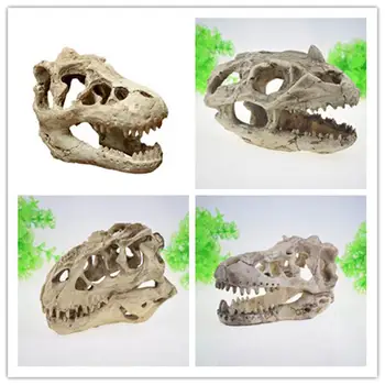 

1Pc Halloween Desktop Ornament Resin Aquarium Terrarium Decoration Dinosaur Skull Fish Tank Decoration (Random Style)