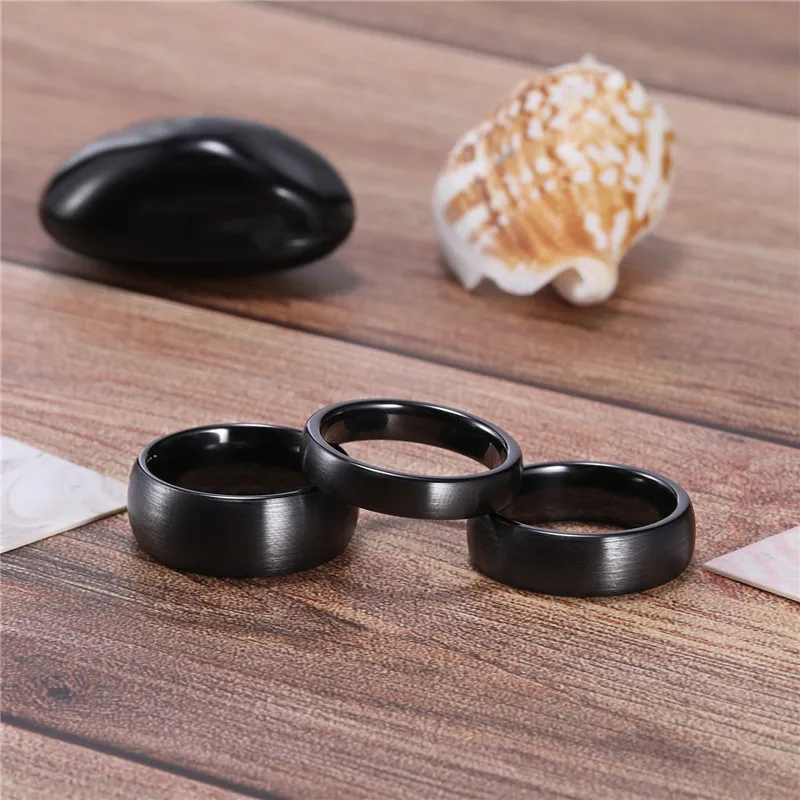 Ceramic Ring For Men And Women, Matte Black Engagement Ring_voghion.com