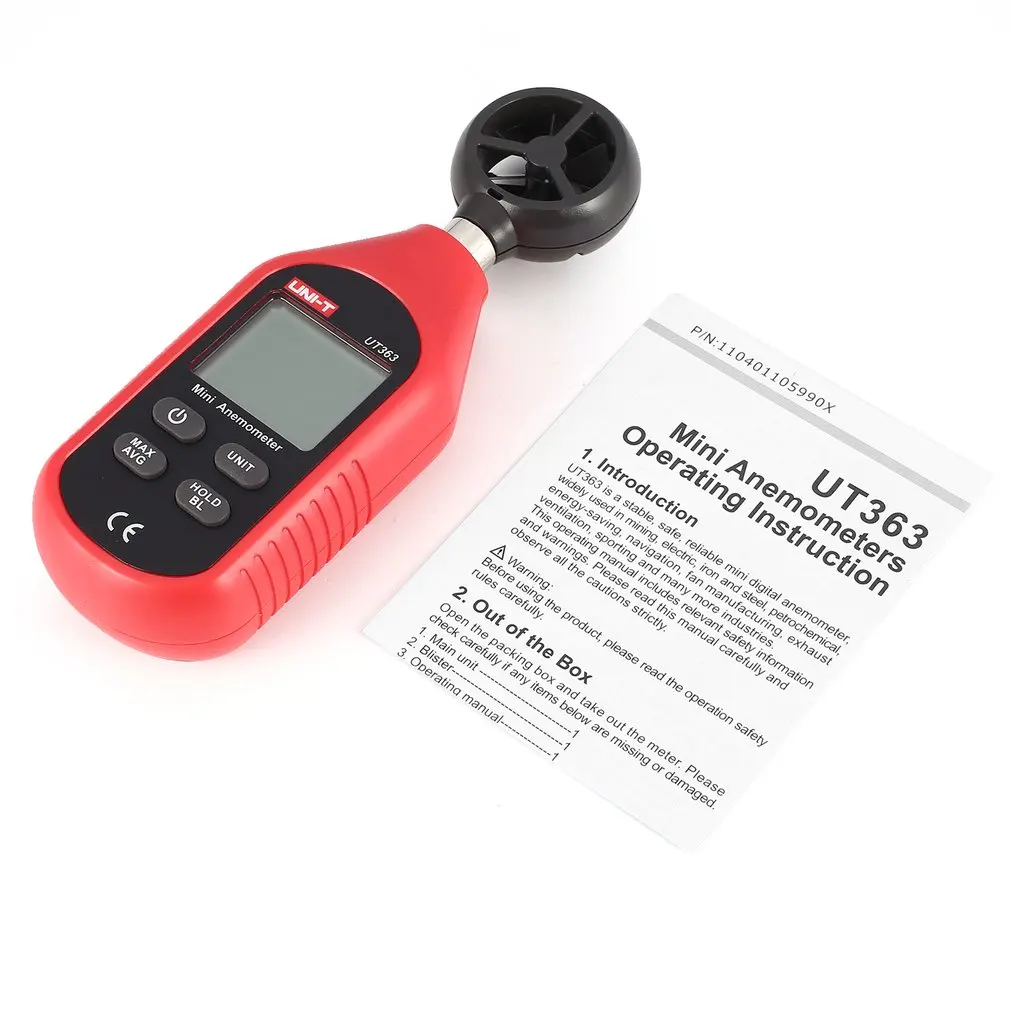 

UNI-T UT363 Mini Digital LCD Anemometer Thermometer Handheld Pocket Size Wind Air Speed Temperature Tester Backlight