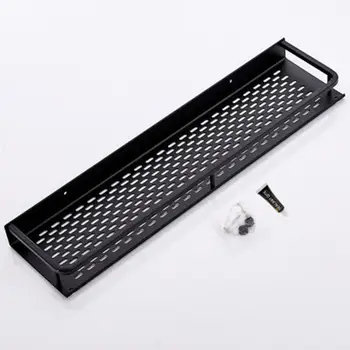 

Bathroom racks kitchen toilet wall hanging black perforated wall storage shelf toilet
